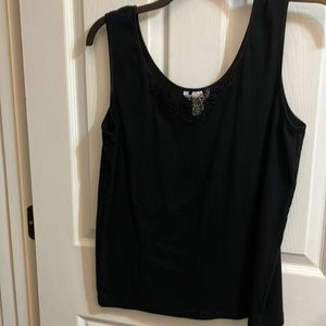 Cuddl Duds Black Sleeveless Shirt  - XL